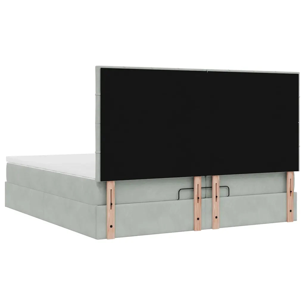 Struttura Letto Pouf con Materassi 200x200 cm Velluto 3313493