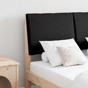 Testiera imbottita-Testiera con Cuscini-Testata Nero 120 cm Pino massello 974792