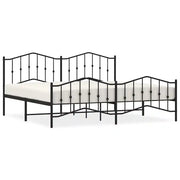 Letto matrimoniale | Letto per adulti | Giroletto con Testiera e Pediera Metallo Nero 193x203 cm