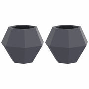 Set di 2 eleganti fioriere rettangolari da esterno 50 x 50 x 40 cm in acciaio color antracite 02_0053123