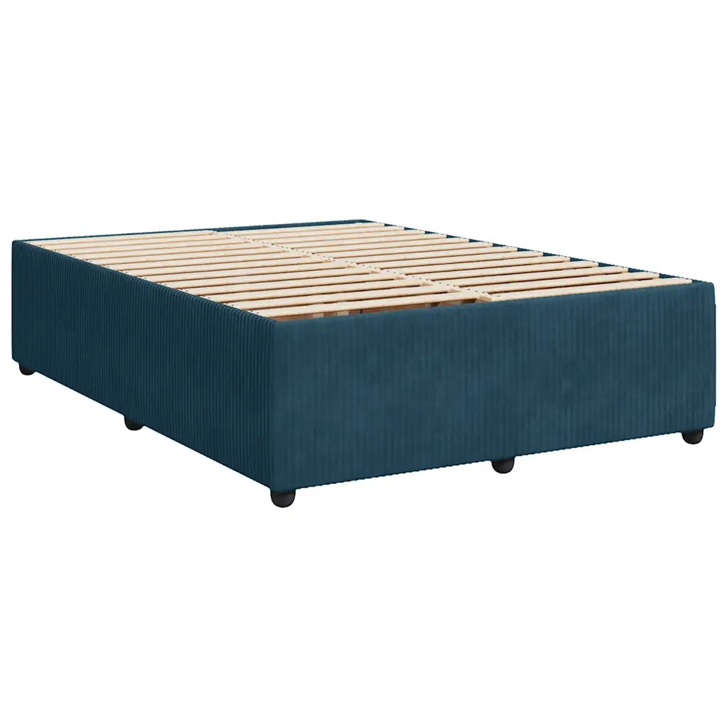 Giroletto a Molle con Materasso Blu 140x200 cm in Velluto 3290074