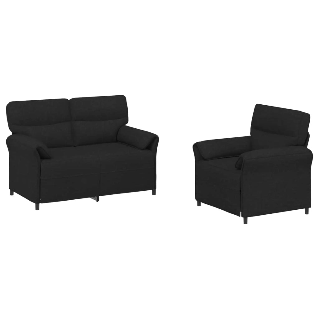 Set di divani 2 pz Nero Tessuto 3424845