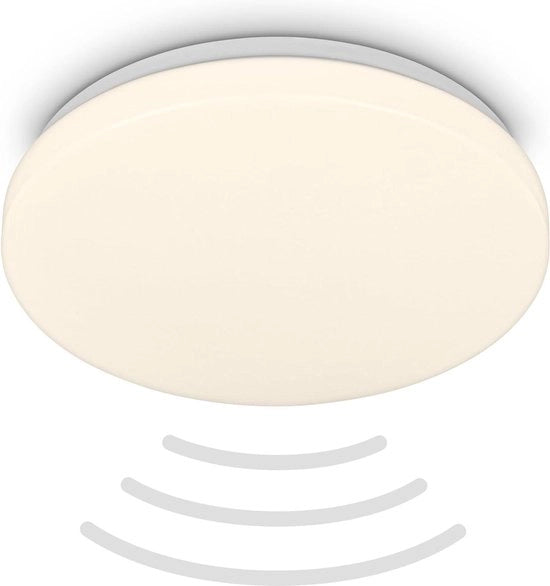 Lampada da soffitto per bagno - Lampada da soffitto per bagno rilevamento movimento LED IP54 caldo bianco 120 gradi rilevamento bagno lampada per cucina 27x65 cm bianco