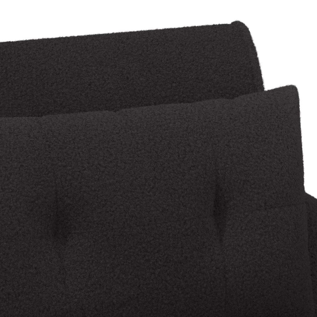 Loveseat con bottoni imbottiti Nero 117 x 67 x 77 cm Bouclé 42041826