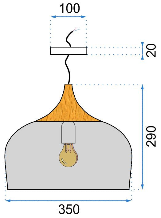 Lampada Da Soffitto Pensile Singola Bari Grigio