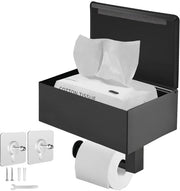 Tappo per carta igienica in alluminio nero con dispensatore di asciugamani e contenitore per la stanza da bagno