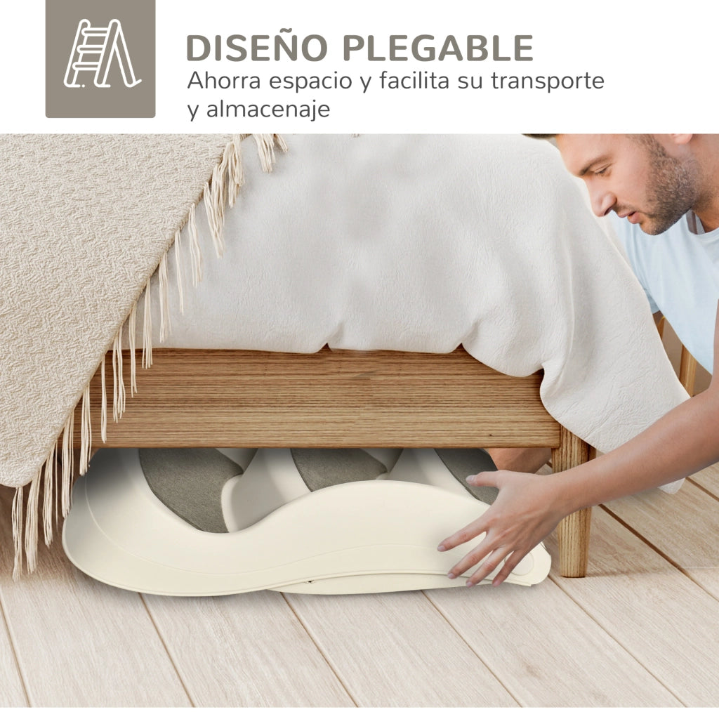 Scalino per Letto 3 Gradini Pieghevole per Cani Gatti ¨C Zephmum ¨C Crema 49x38x38 cm