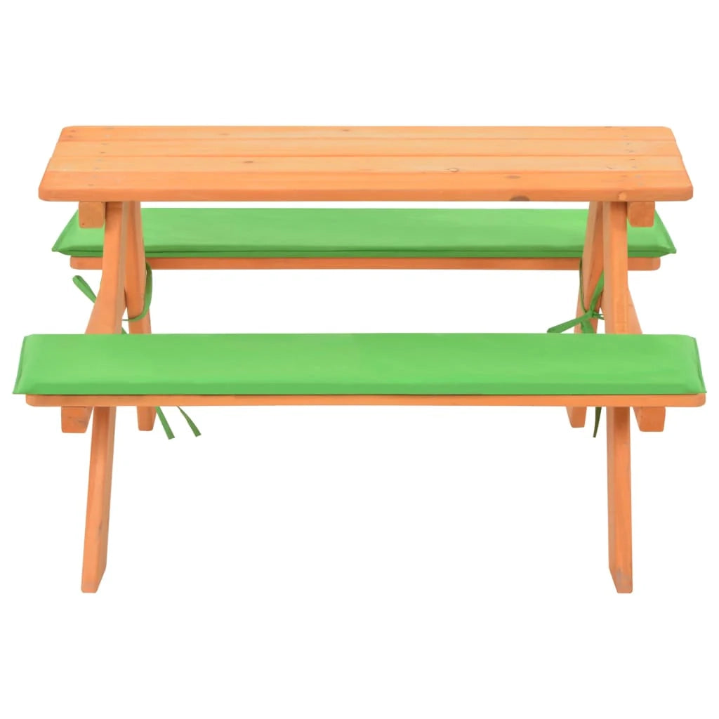 Tavolo da picnic per bambini con panche 89 x 79 x 50 cm legno di abete 02_0018690