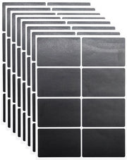 Etichette nere 64 pezzi - Stickers rettangolari - Adesivi self-adesivi - Impermeabili - Reutilizzabili - 40 fogli (40 x 60 mm)