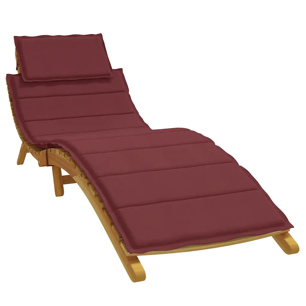 Cuscino per Lettino Prendisole Rosso Vino Mélange 186x58x4cm 4002485