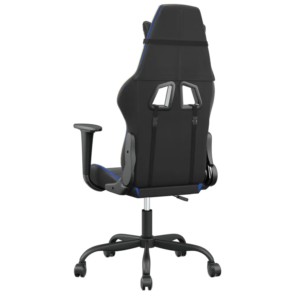 Sedia da Gaming | Sedia da e-sports Massaggiante Nero e Blu in Similpelle