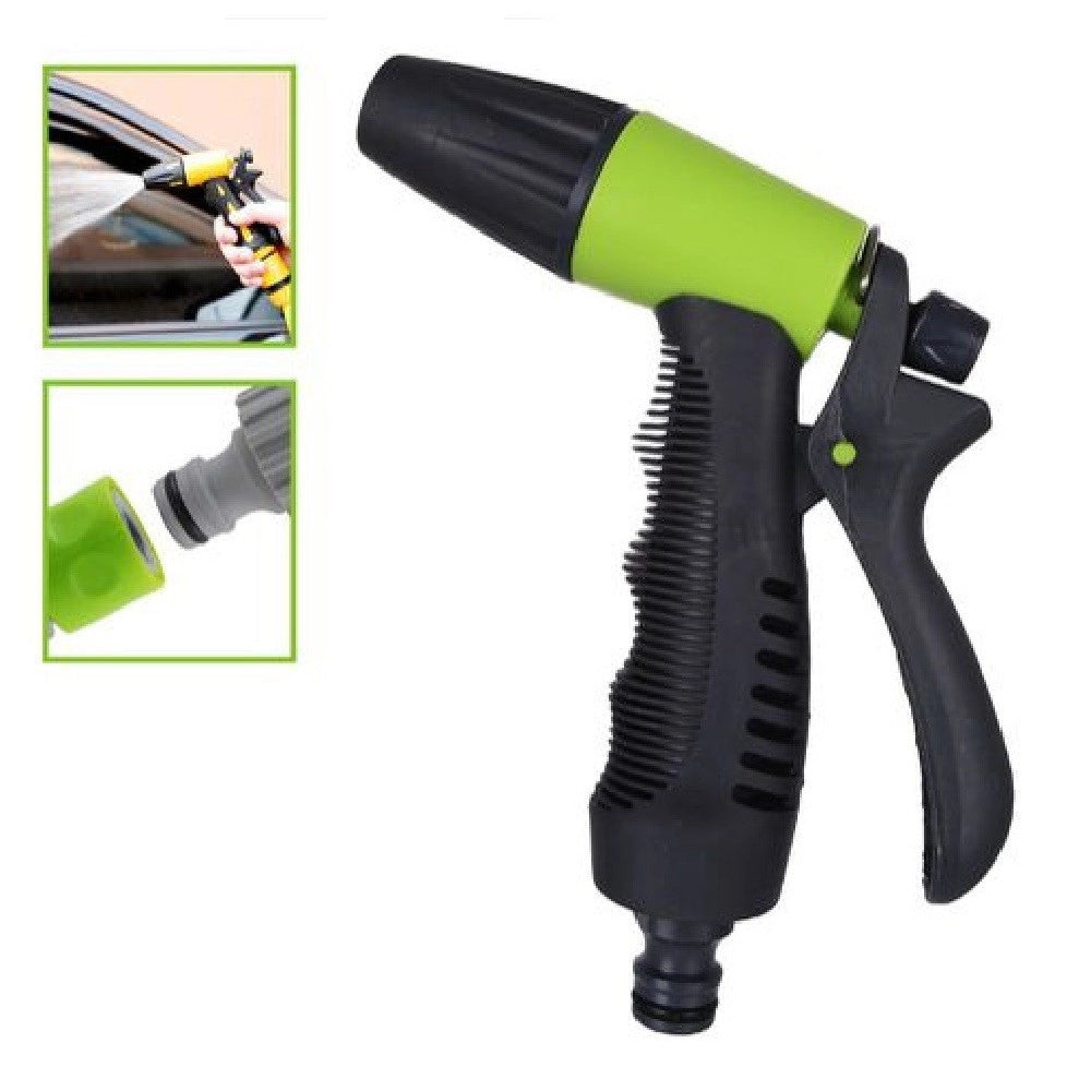 Trade Shop - Pistola A Spruzzo 3 Getti Regolabile Rotante Impugnatura Gomma Ergonomica 94767 -