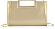 Clutch in pelle con catena rimovibile, elegante borsa da sera per donne per matrimoni, feste, cene e uso quotidiano