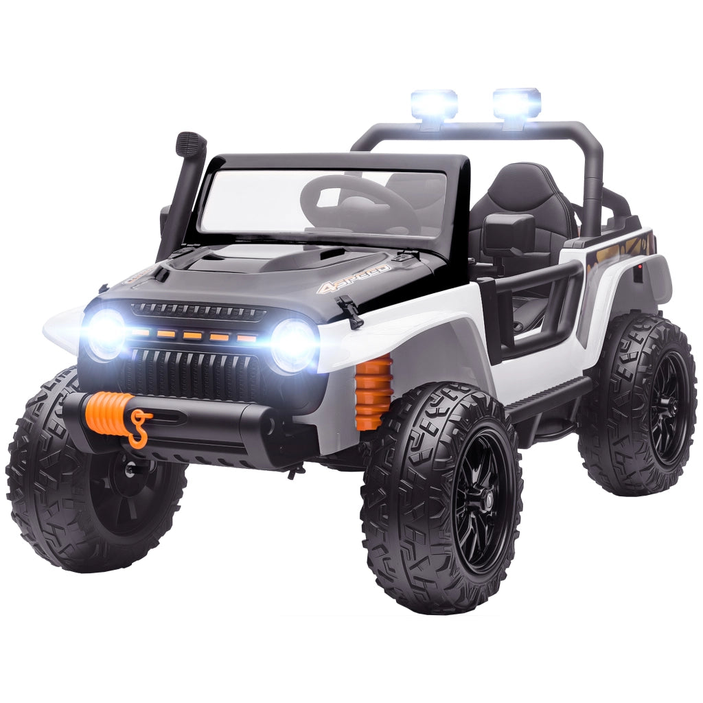 Auto Elettrica per Bambini 12V con Sedile Genitore ¨C Xylo ¨C Telecomando, Musica, LED, 3-8 Anni, Bianco