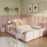 Letto imbottito per bambini con scrivania e sgabello