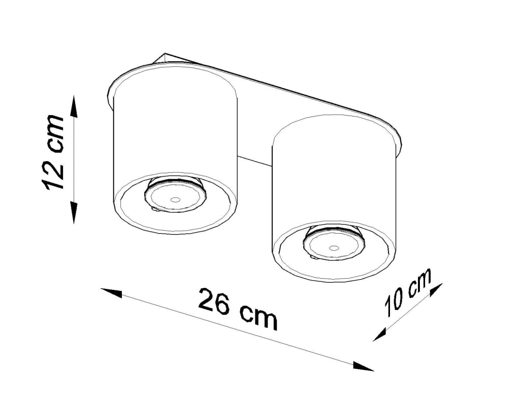 Faretto ORBIS 2 luci bianco GU10 metallo Sollux SL0056