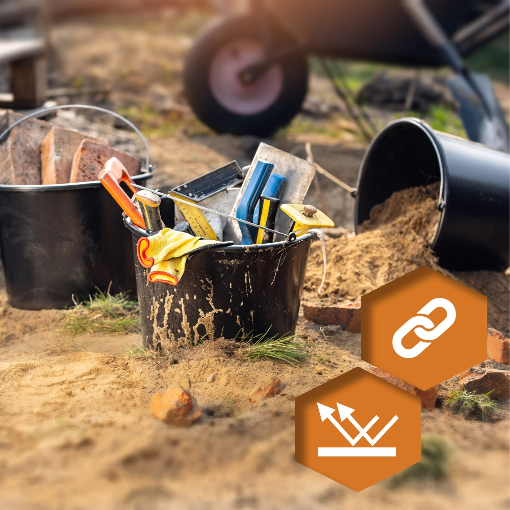 Secchio da costruzione KADAX 20 litri, secchi in plastica resistenti per uso domestico e giardinaggio, confezione da 3 pezzi.