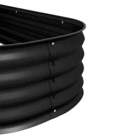 Fioriera Rialzata Quadrata da Giardino in Acciaio Modulabile per Verdure, Piante, Fiori, 240 x 62 x 30cm, Nero