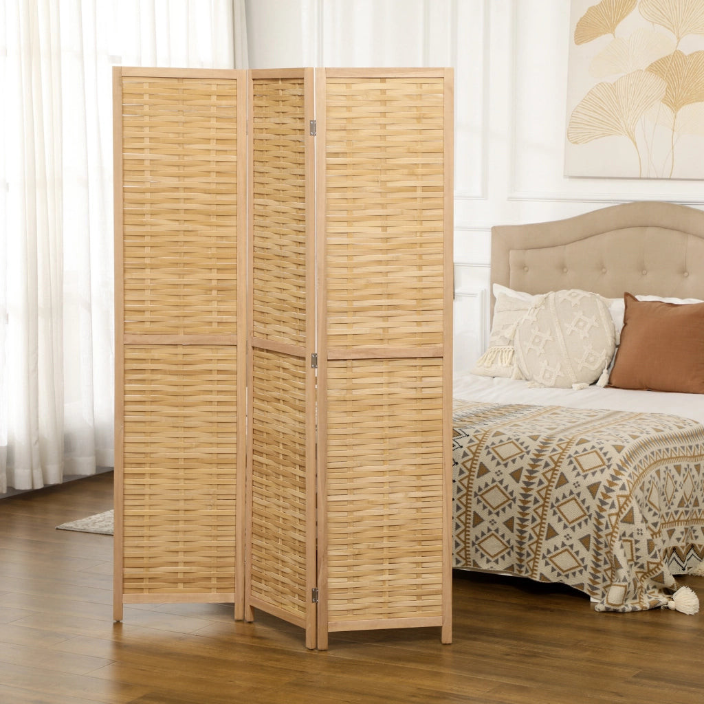 Paravento 3 pannelli in bamb¨´ ¨C zephmum ¨C 120x170 cm naturale chiaro