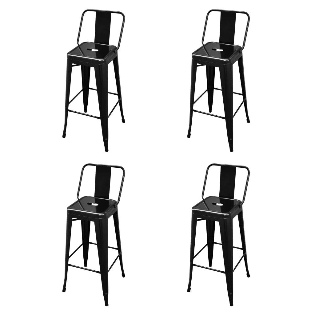 Sgabelli da Bar 4 pz Neri in Acciaio cod mxl 56001