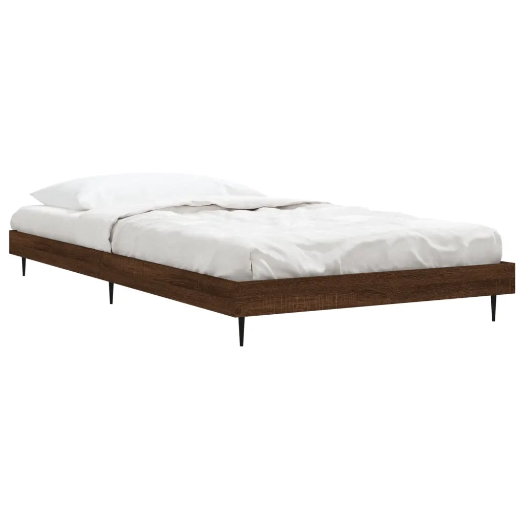 Letto singolo | Letto per adulti | Giroletto senza Materasso Rovere Marrone 90x190cm in Truciolato