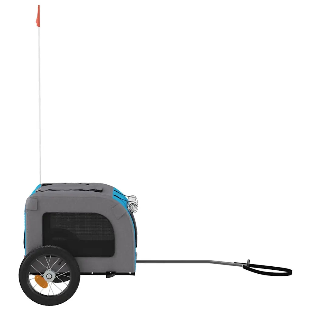 Rimorchio da Bici per Animali Blu e Grigio Oxford e Ferro CFW5399568
