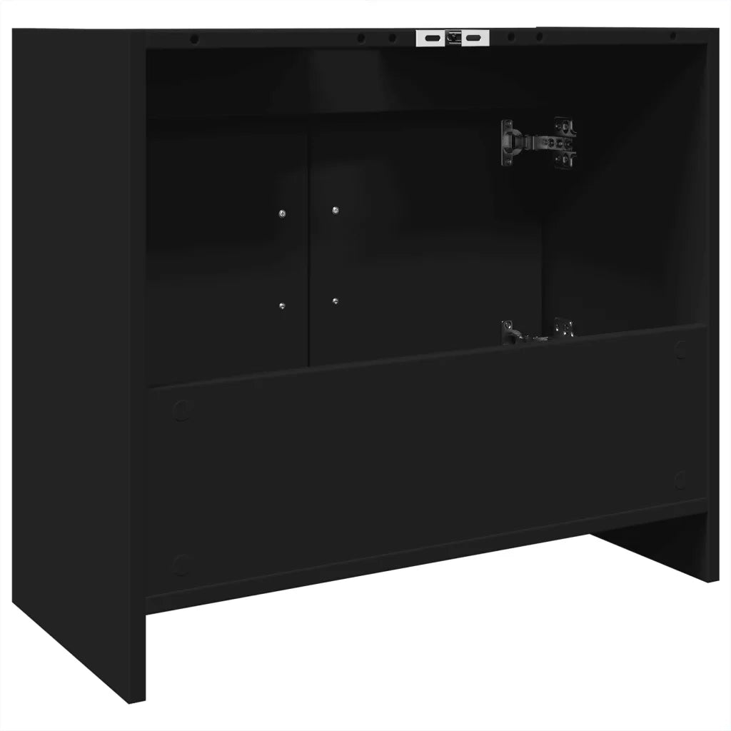 Mobile Lavabo | Armadio Lavabo Nero 63x29x55 cm in Truciolato