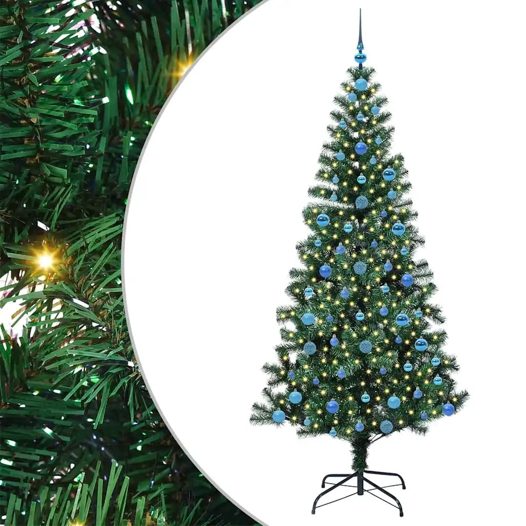 Albero di Natale | Decorazioni natalizie artificiale con luci integrate Verde 210 cm