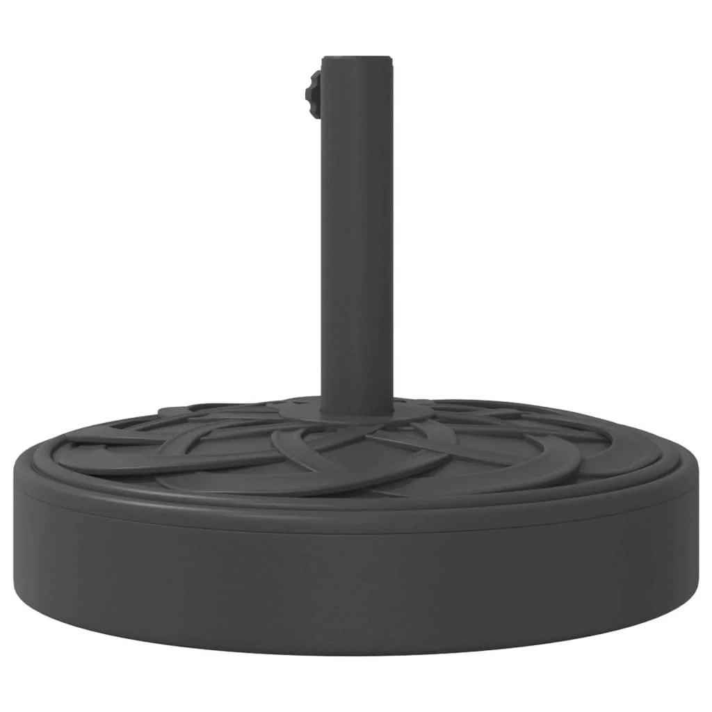 Base per ombrellone rotonda 45 x 35 cm ombrellone da giardino stabile ed elegante con finitura opaca in PE nero 02_0056648