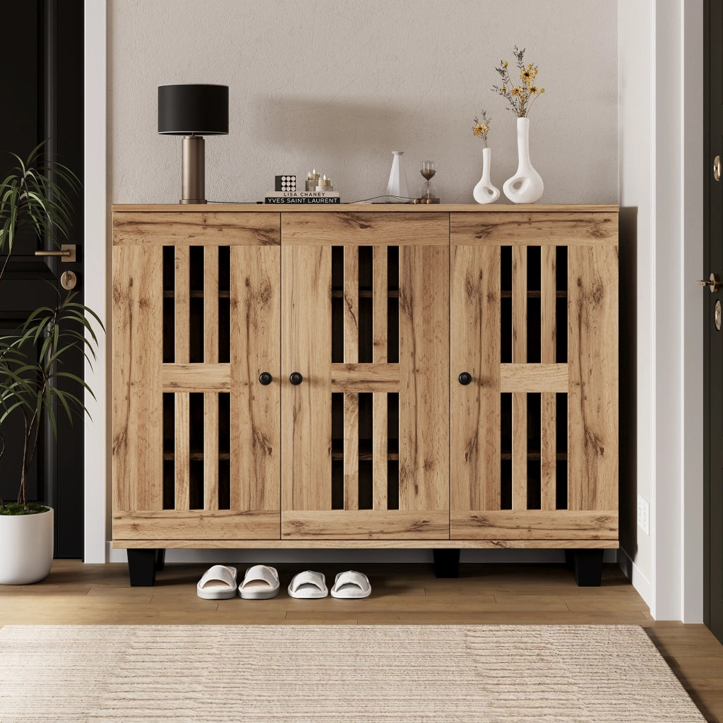 Credenza laterale - Zephmum- 120x32x92cm- 3 ante 8 scomparti