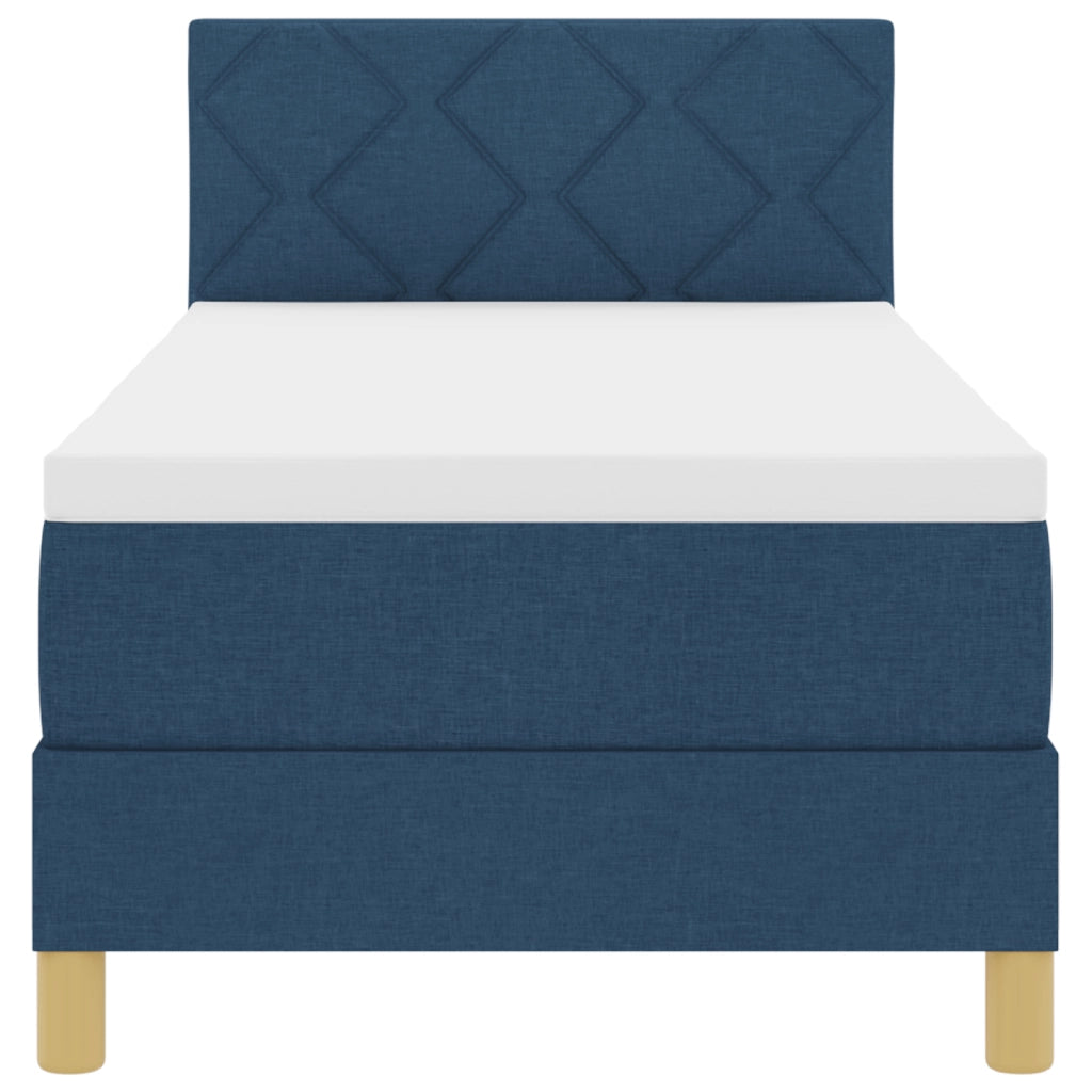 Letto a Box Spring con Materasso & LED Blu 80x200 cm Tessuto
