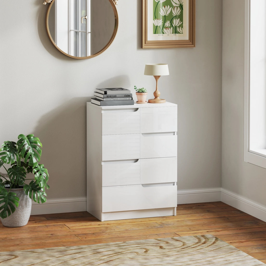 Cassettera 4 Cassetti, Armadio ¨C Zephmum ¨C Bianco, Legno, 80x40x86