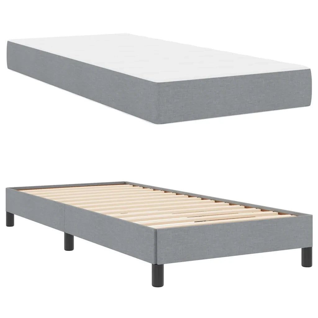 Letto a molle con materasso Grigio chiaro 100 x 200 cm Tessuto