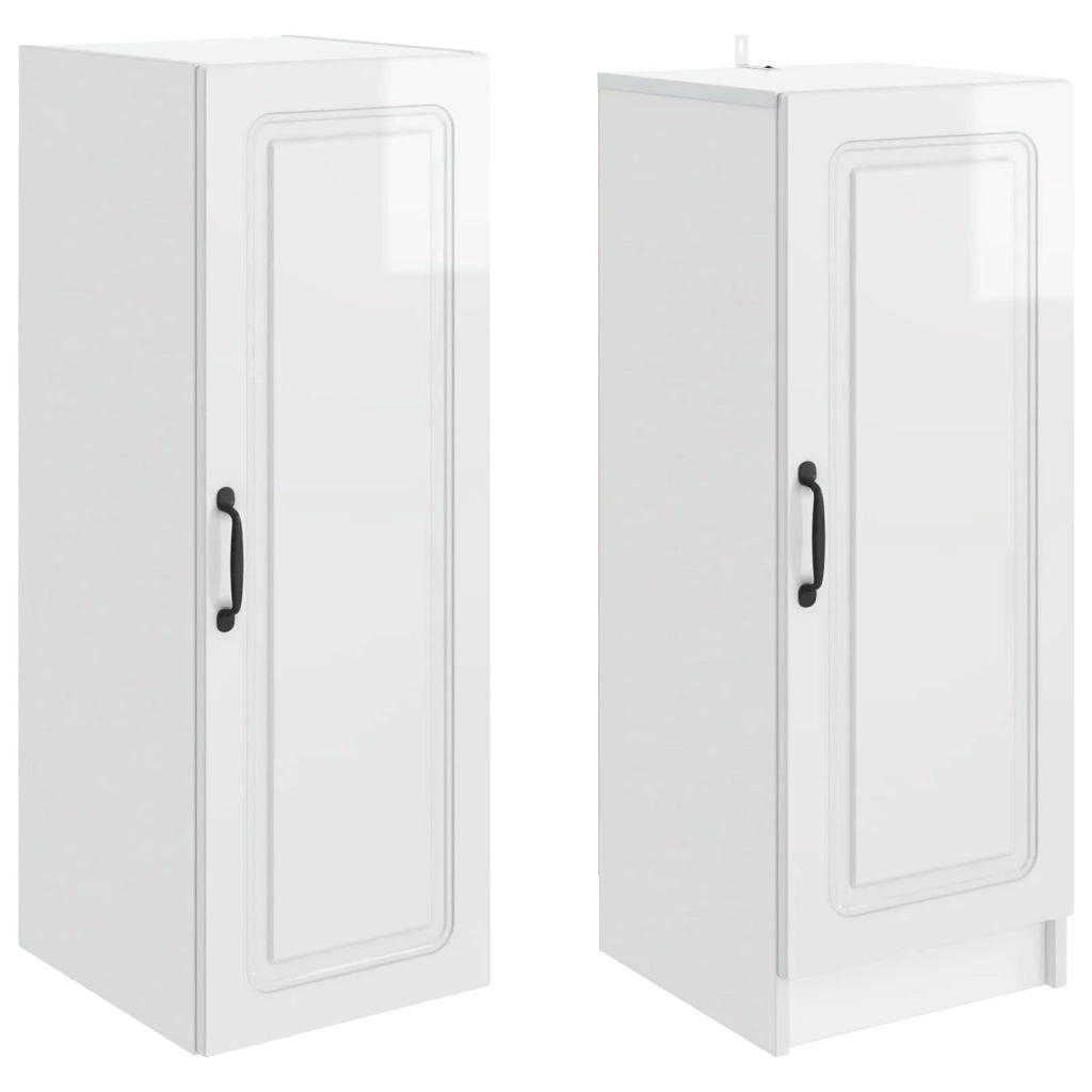 Set di armadi 2 pcs Bianco Lucido Legno ingegnerizzato 3416956