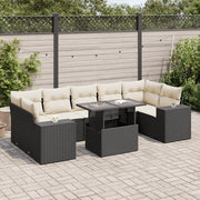 Set Divani da Giardino con Cuscini 8 pz Nero in Polyrattan 3326757