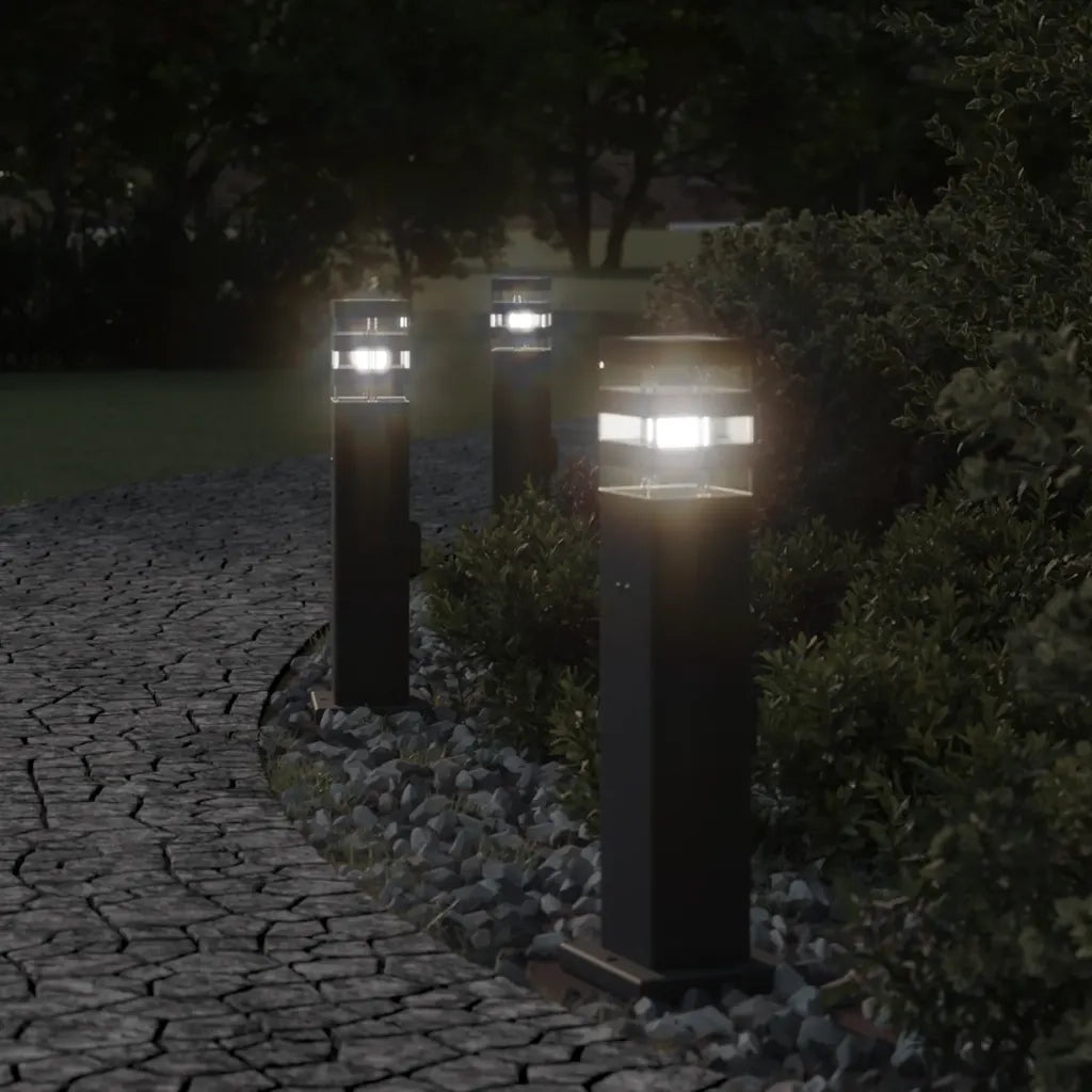 Lampada da Terra per Esterni con Presa Nera 50 cm Alluminio CFW5448975