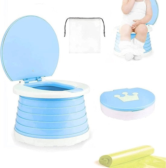 Seduta per bambini, poltrona per il bagno, portatile, pieghevole, per viaggi in interni ed esterni, con valigetta (verde)