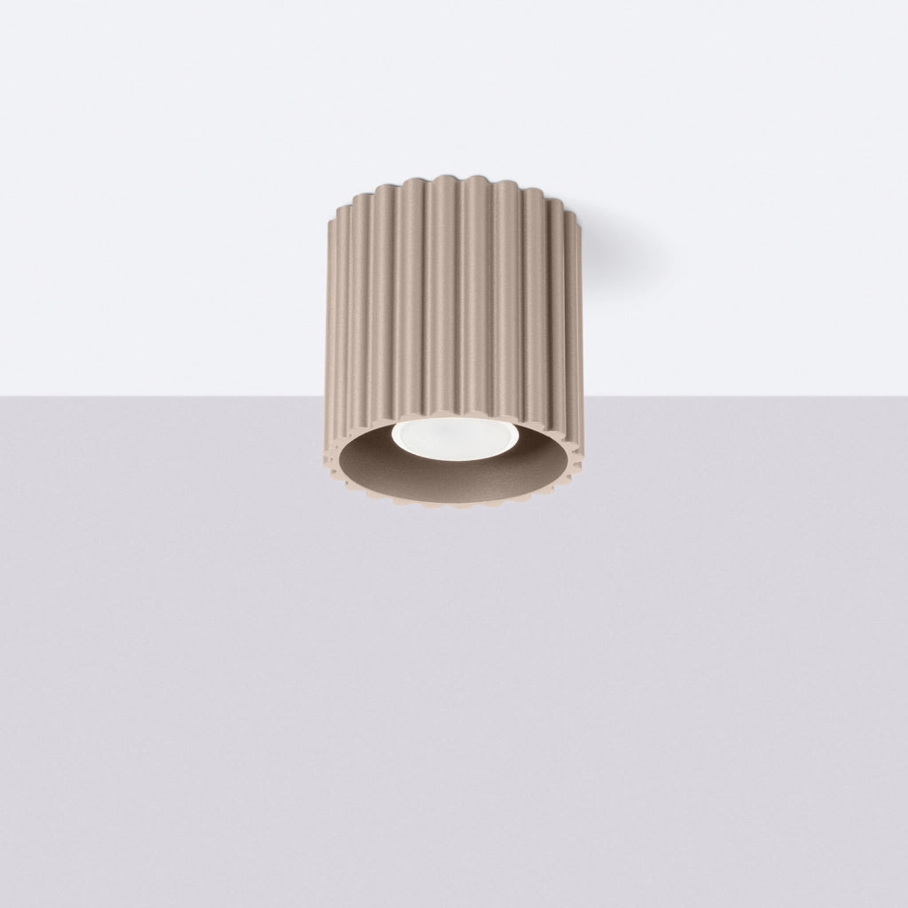 Spot soffitto rigato rotondo taupe 10cm GU10 10W VISTAO