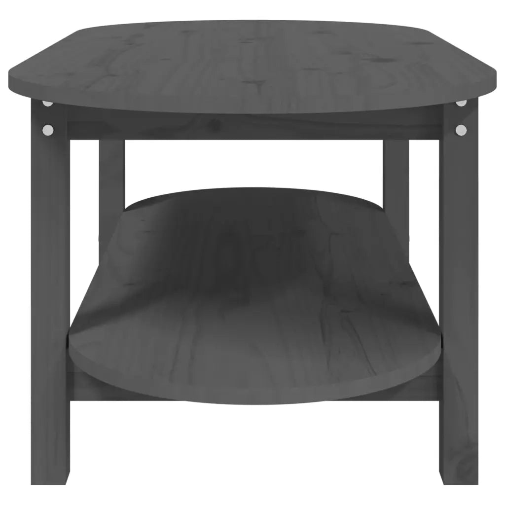 Tavolino da Salotto Grigio 110x55x45 cm Legno Massello di Pino 822289