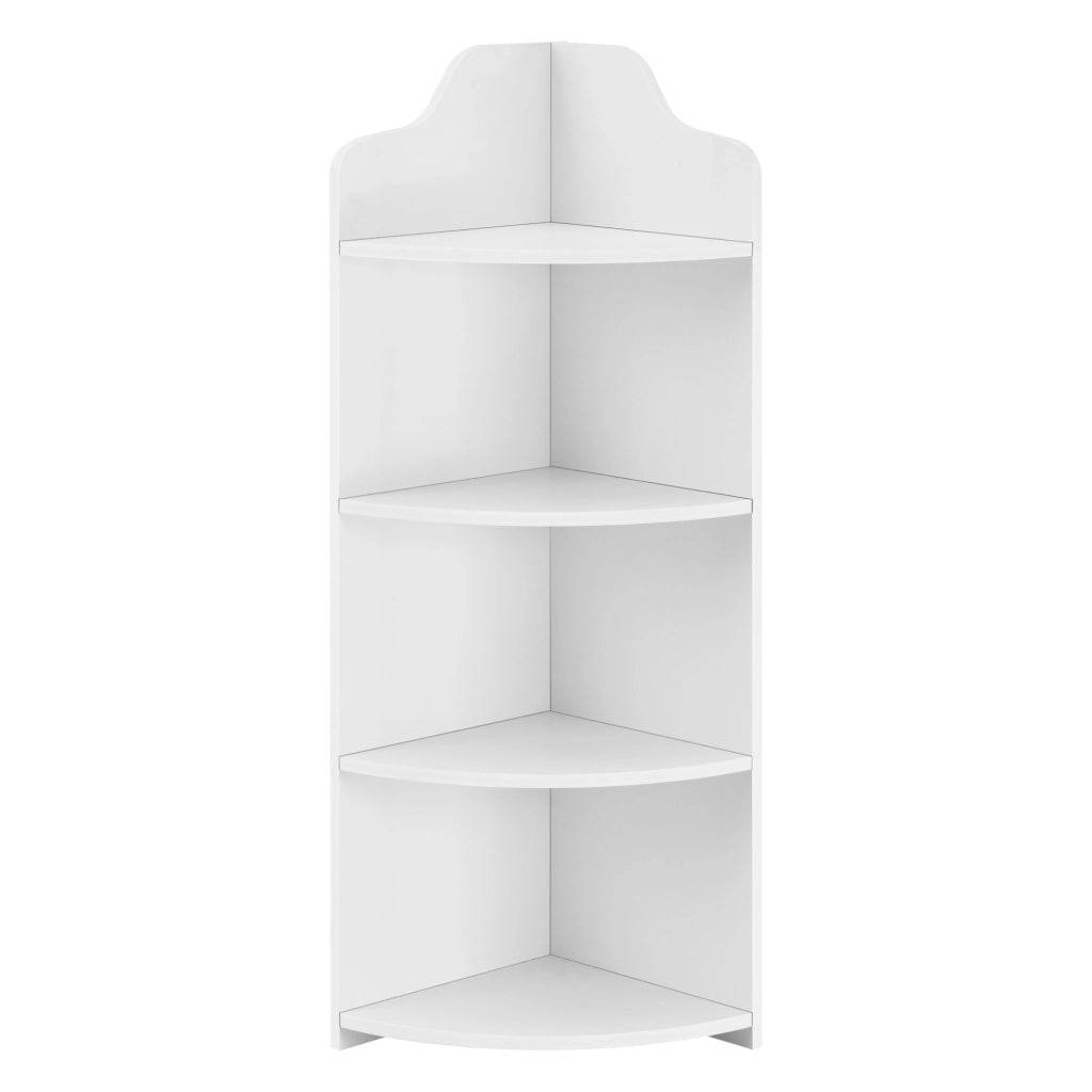 Scaffale Angolare Bjurholm a 4 Ripiani Aperti 90 x 28 x 28 cm - Bianco [en.casa]