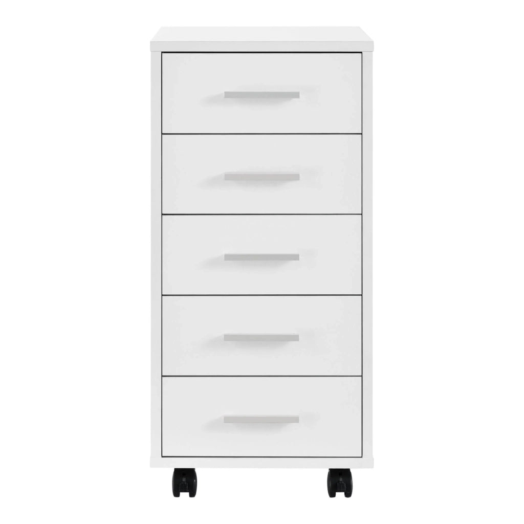 Mobiletto mobile con 5 cassetti in MDF 63 cm bianco 03_0001245