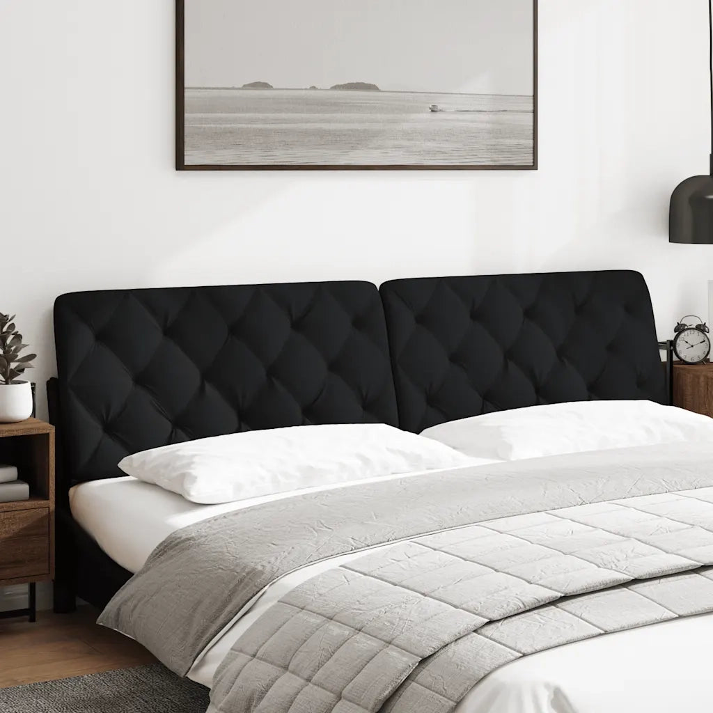 Coussin de tête de lit noir 200 cm tissu