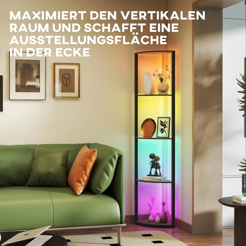 LAMPADA DA TERRA RGB CON RIPIANI 42x29,5x163 cm MDF Nera