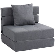 Poltrona Letto Singolo da Terra Pieghevole con Cuscino Incluso. 70x70x61 cm. Grigio