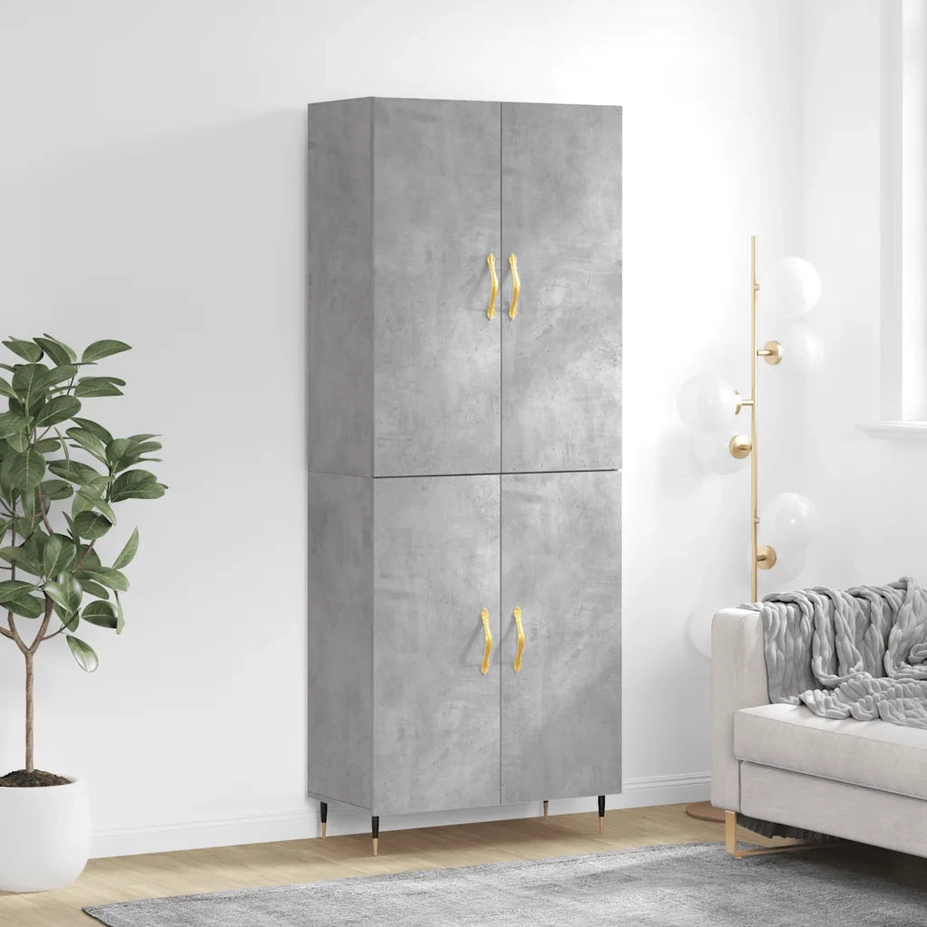 Credenza Grigio Cemento 69,5x34x180 cm in Legno Multistrato 3195663
