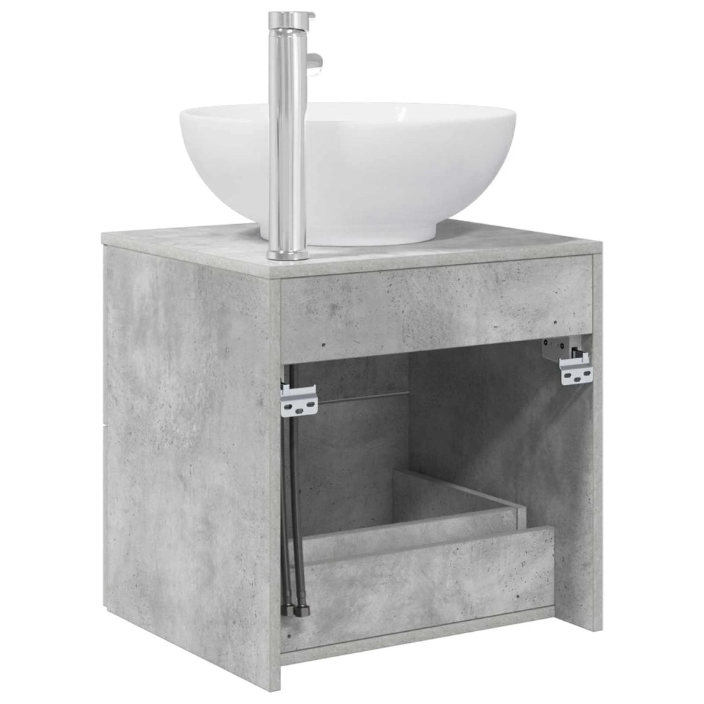 Mobile Lavabo da Parete Grigio Cemento 49,5 x 44,5 x 66,5 cm