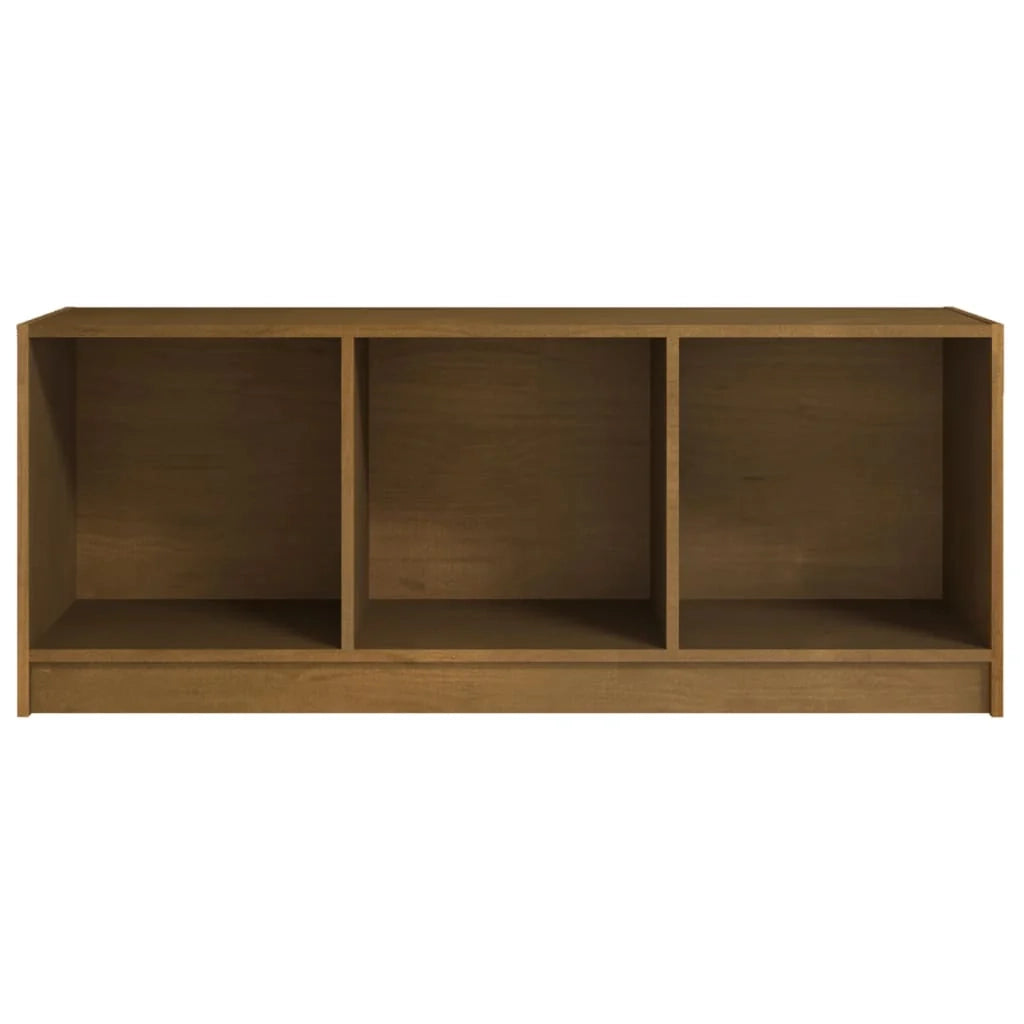 Mobile TV multimediale mensola TV credenza TV sala da pranzo soggiorno camera da letto color miele 104 x 33 x 41 cm legno di pino massiccio marrone 02_0027695