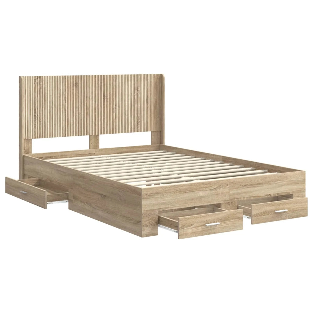 Struttura del letto con stoccaggio e testata Rovere Sonoma 3414119