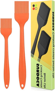 Spazzola per cucina in silicone - resistente al calore - 22 cm + 25 cm - BPA libero - per cottura e barbecue - 230 gradi Celsius