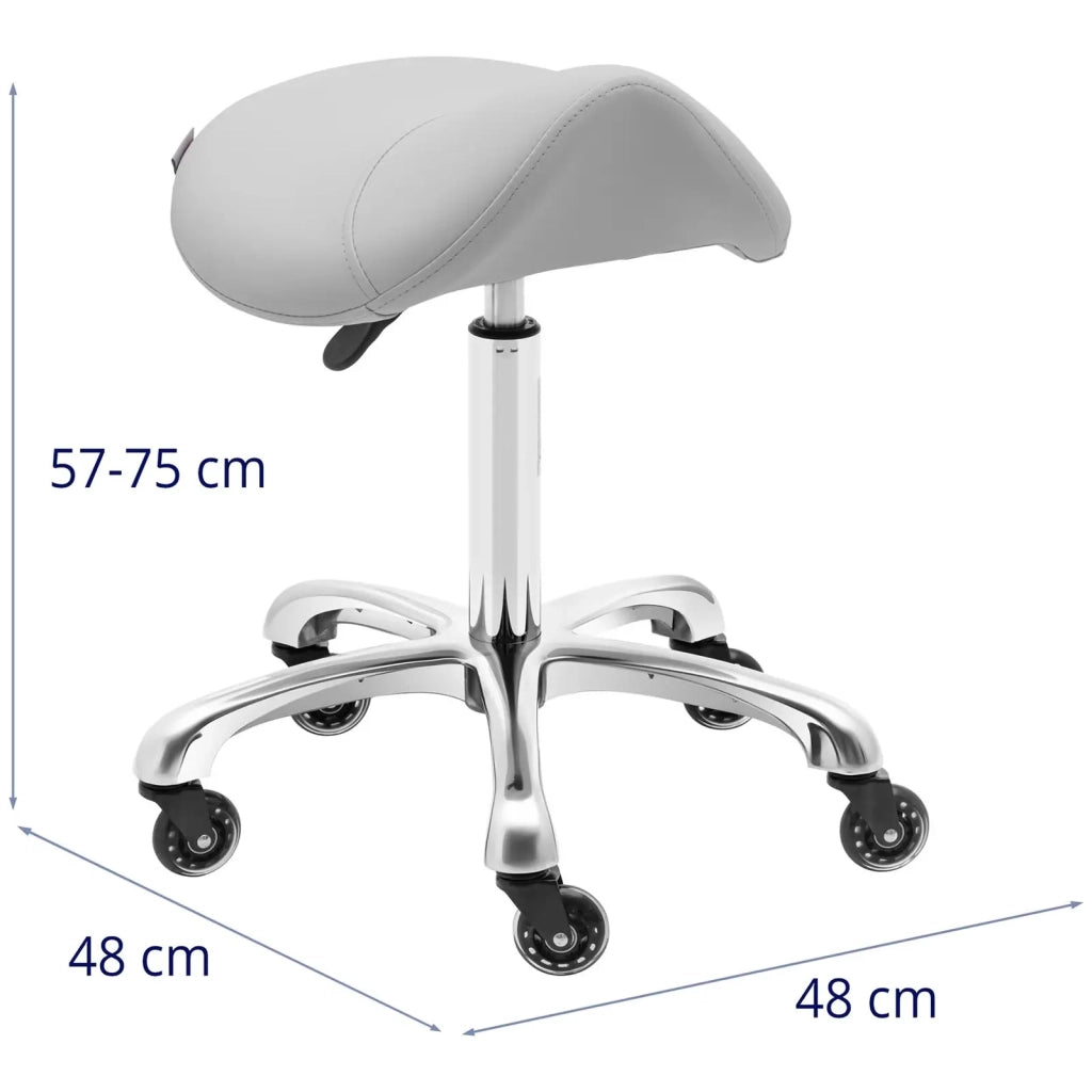 Sgabello da sella per cavallo capacità 150 kg lega di alluminio compensato PVC/PU schiuma sintetica grigio chiaro 14_0010087